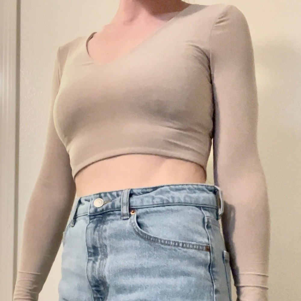 Pretty little thing flesh colored crop top